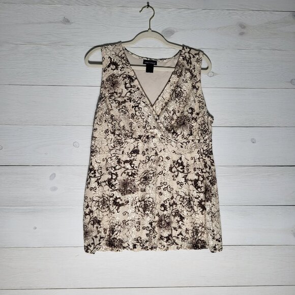 Lane Bryant Women plus size 14/16 brown floral lace top. Babydoll, Y2k - Picture 1 of 5